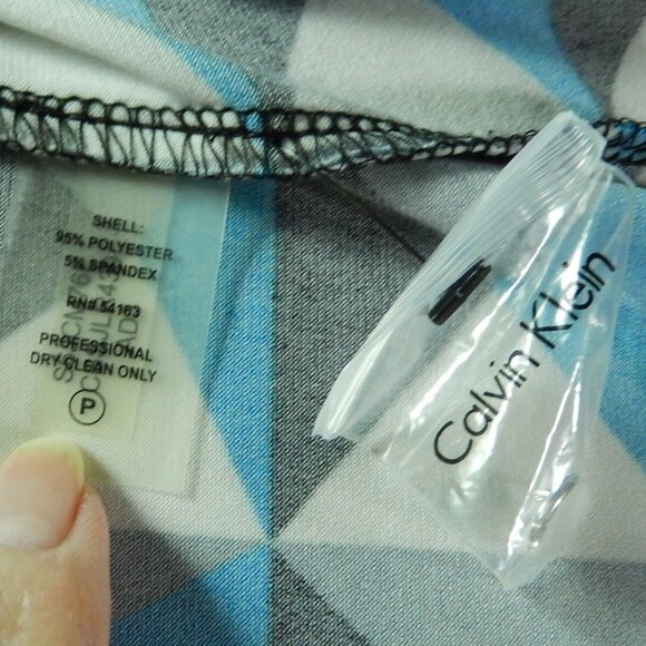 Calvin Klein Pleated Neck Sleeveless Geometric Career Top Size Large NWOT - Picture 11 of 12